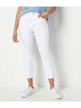 Encore by Idina Menzel Jeans Plus Petite 28 Petite High Waisted Crop White NEW
